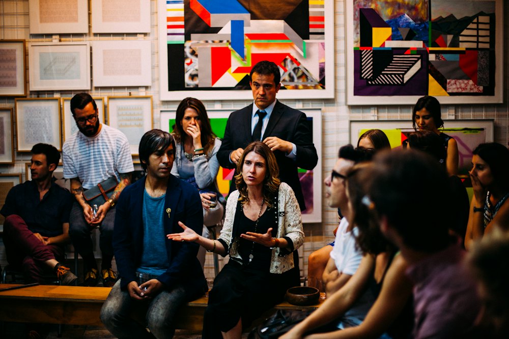Speaker presenting at a business seminar