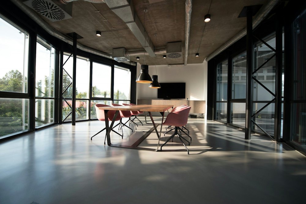 Bright office meeting room