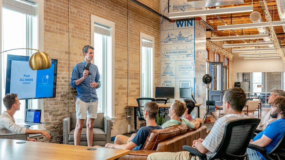 HR team meeting in a modern office